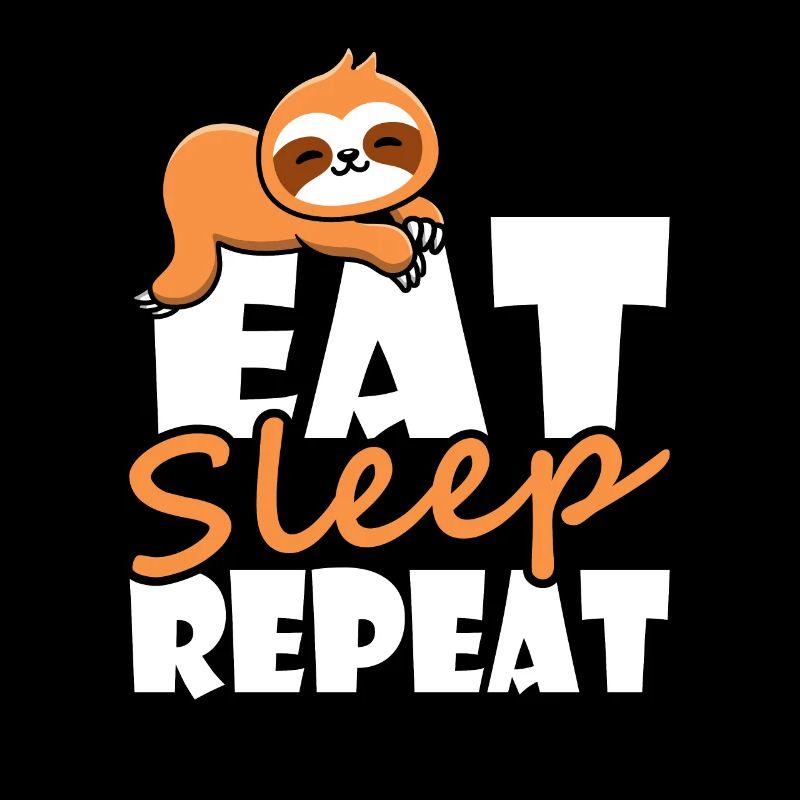 Faultier Eat Sleep Repeat, Langschläfer Nachthemd