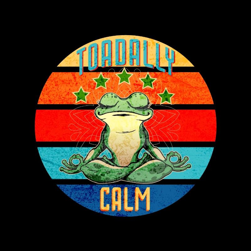 Crapaud et grenouille Humour Toadally Calm Retro Distressed