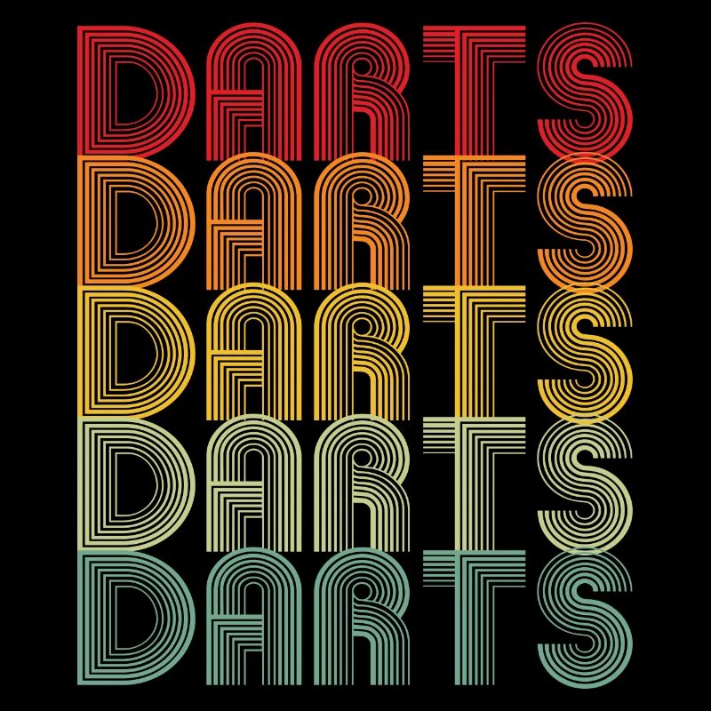 Conception de fléchettes rétro colorées