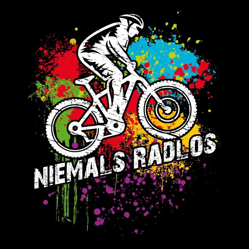 Niemals Radlos - Bikermotiv lustiger Bikerspruch