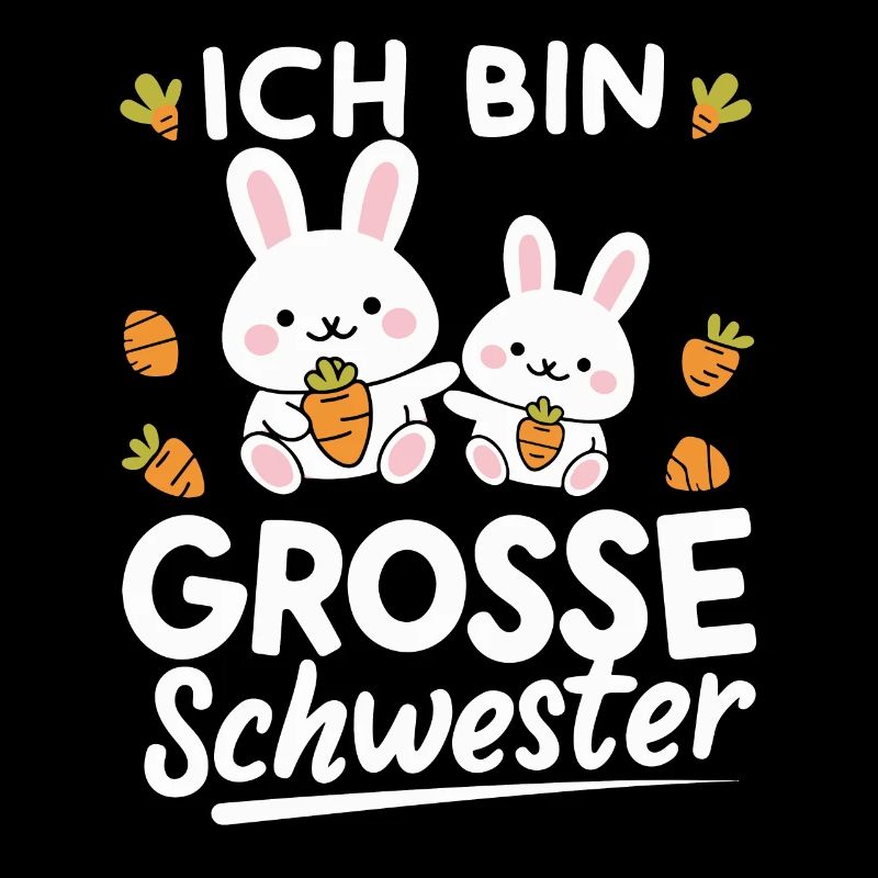 Große Schwester Hasen Motiv Schwangerschaft