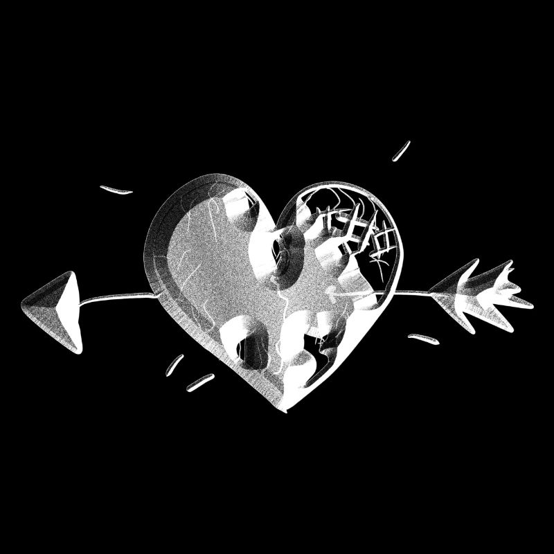 symbole de cœur cicatrices de flèche grises