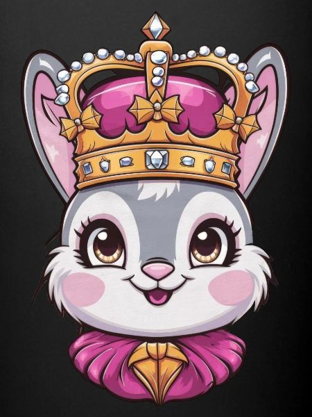 Lapin mignon avec couronne
