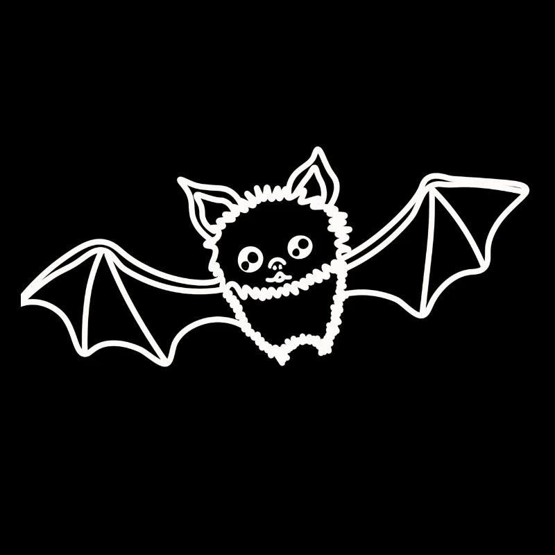 young bat over white