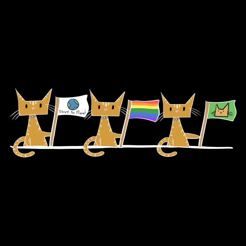 Cats demonstrate flag cat rights
