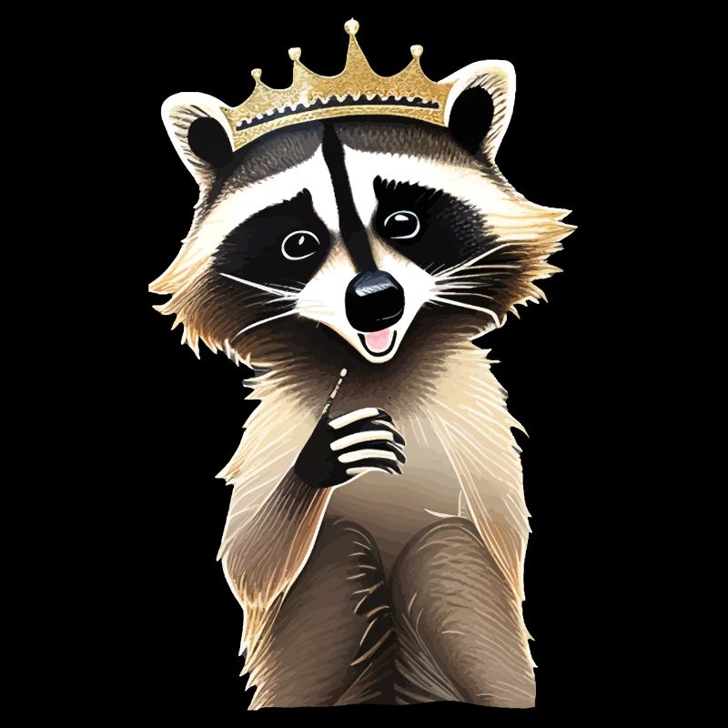Cool raccoon with crown