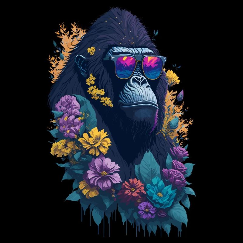 Illustration eines Gorillas mit Sonnenbrille
