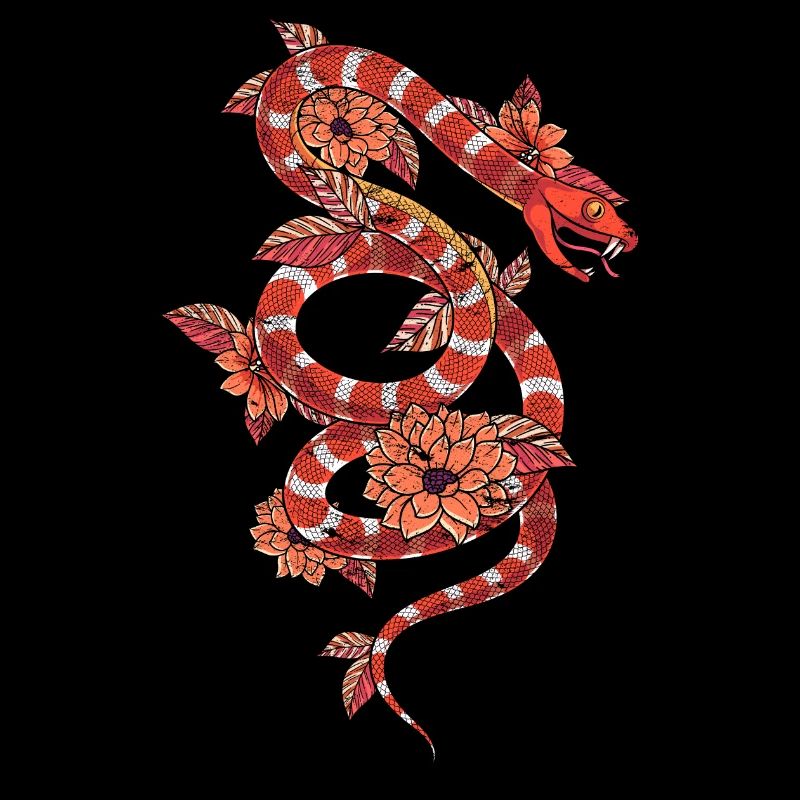 Predator Reptile Gift Vintage Flower Snake