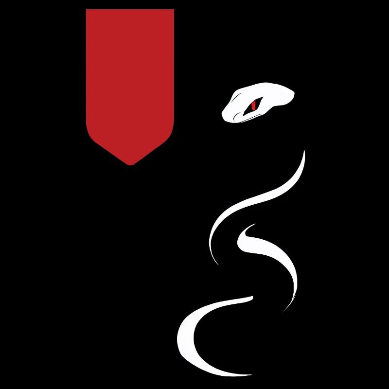 Bannière rouge et serpent blanc
