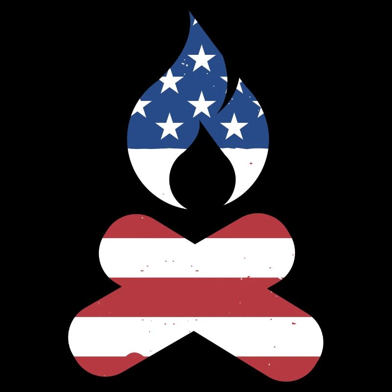 Camper Us Flag Camping