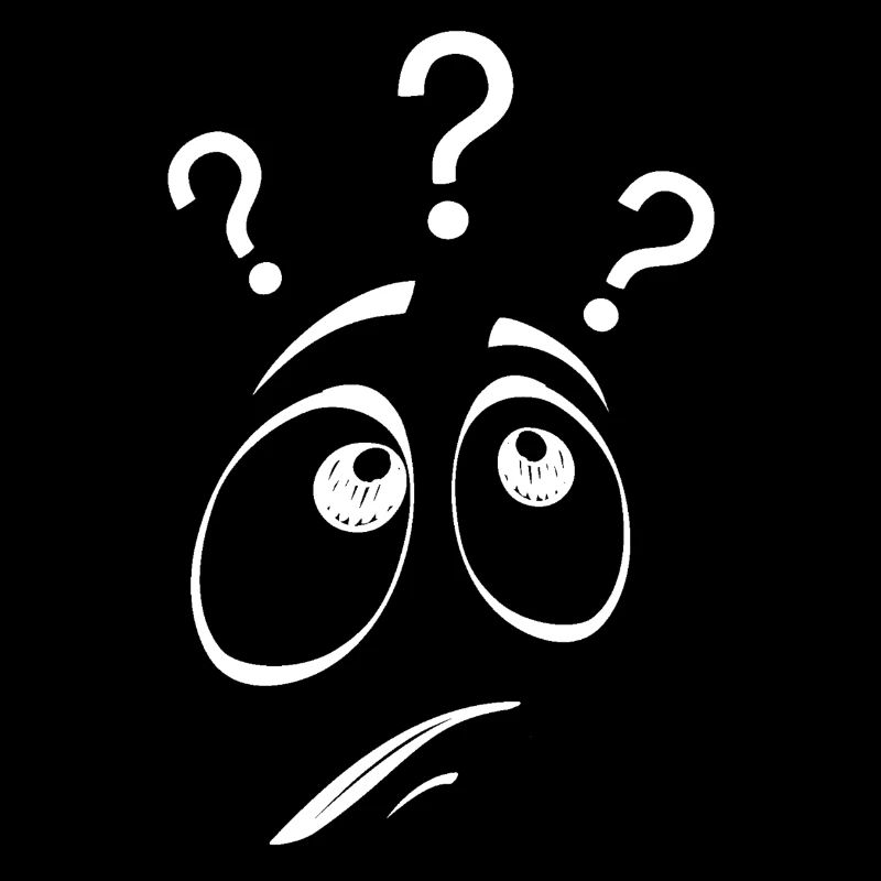 Visage de questions en blanc