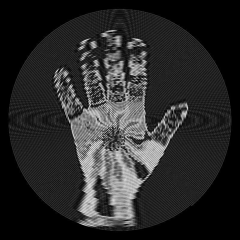 Abstract Hand Optical Illusion Scan Line
