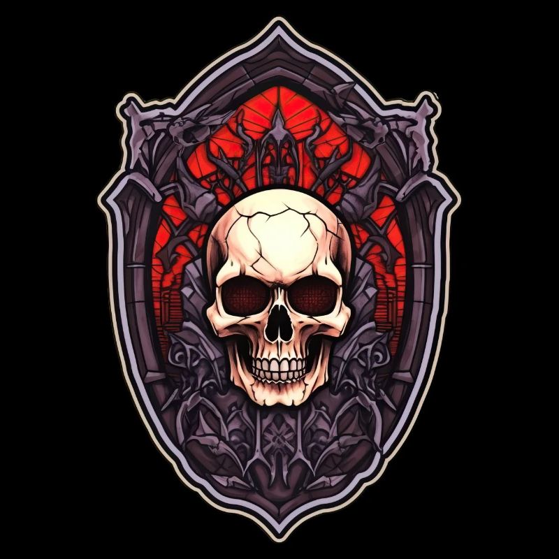Gothic Skull Mystical Horror Skull Emblem