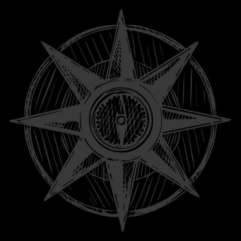 Compass -gezeichnet - Rétro -Seefahrt