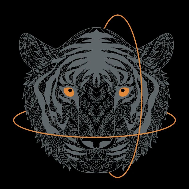 Tigerkopf Schwarz Weiß