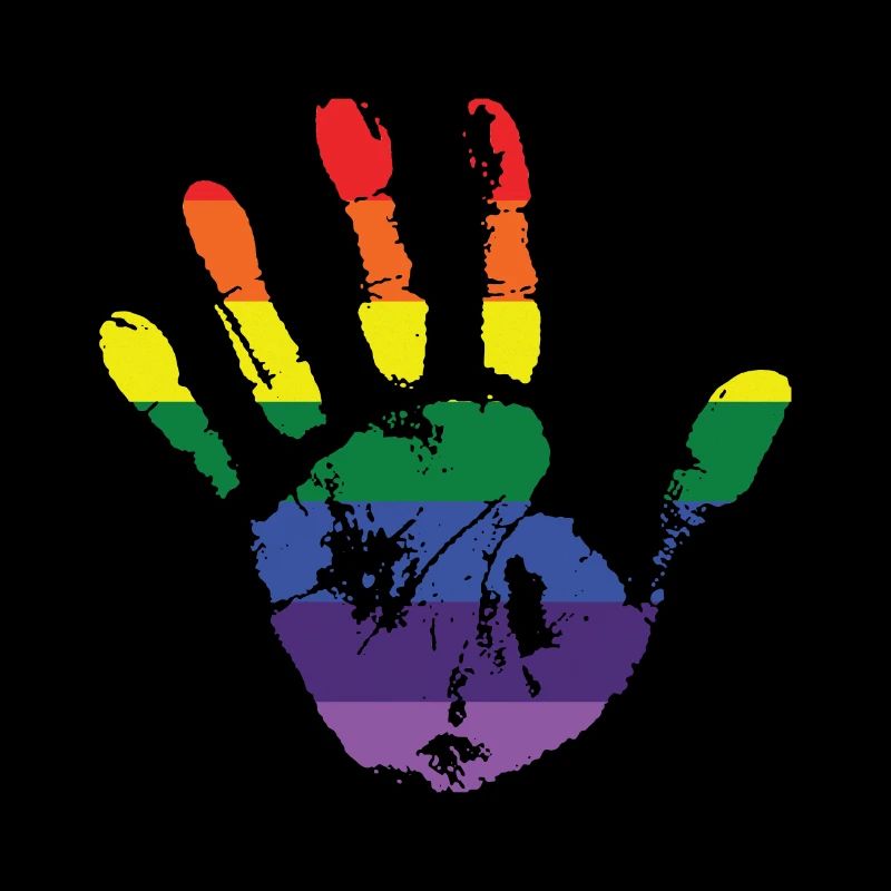 Rainbow hand handprint