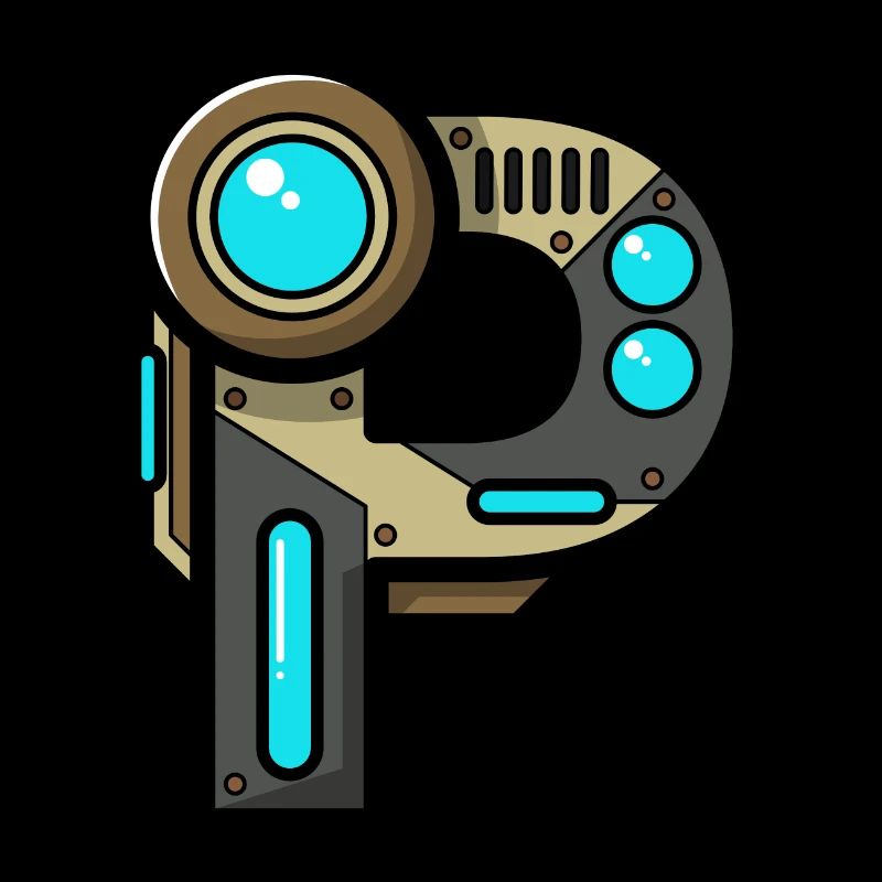 Buchstabe P Geschenk Name Roboter Technik nerd