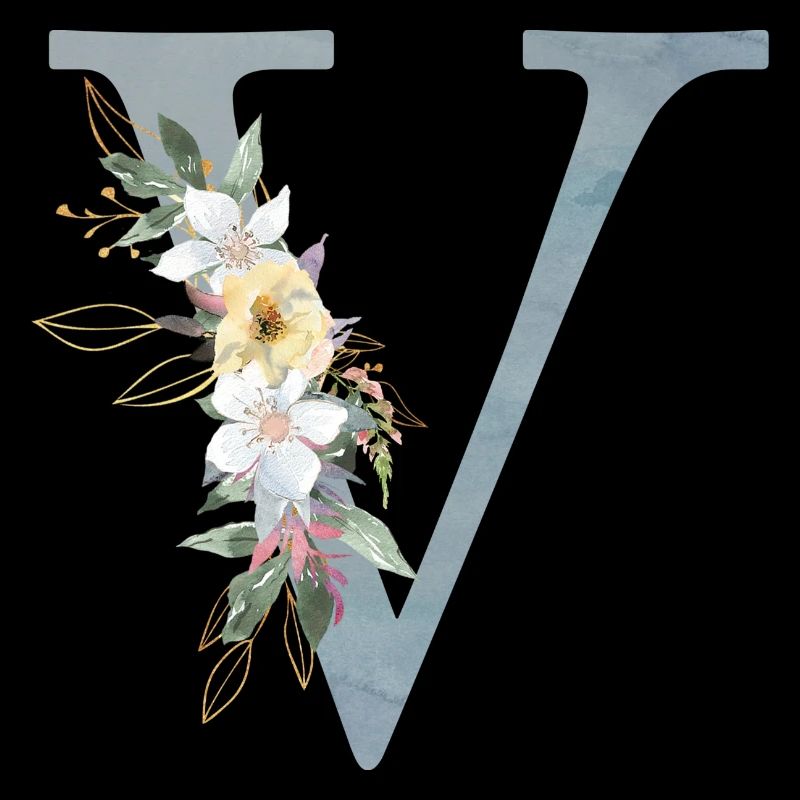 Fleurs de printemps Monogramme V