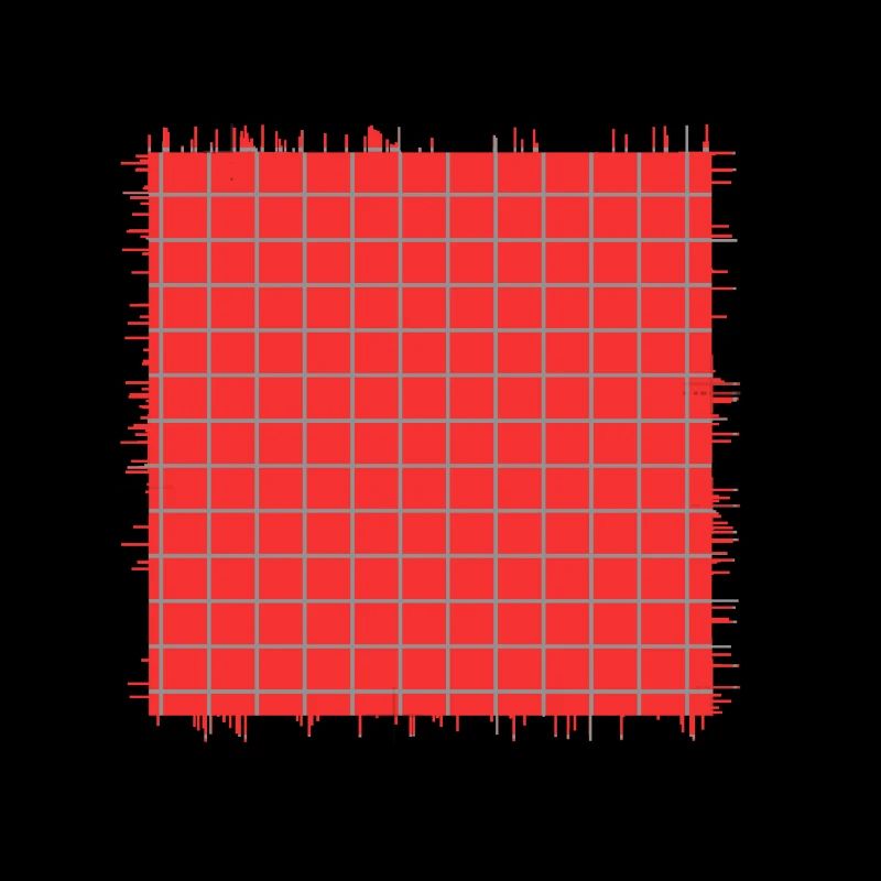 red square shape crossed checkered pattern
