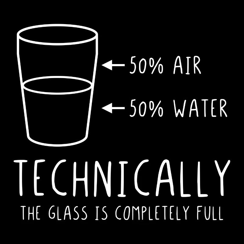 Techniquement, le verre est complètement plein