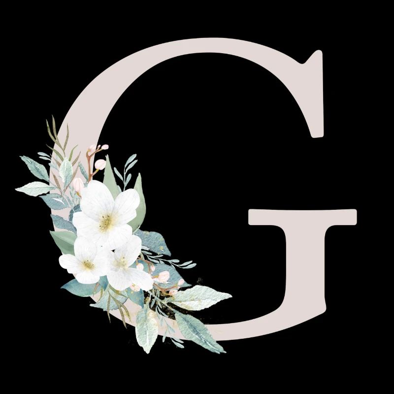 Monogramme personnalisable G Blanc Vert