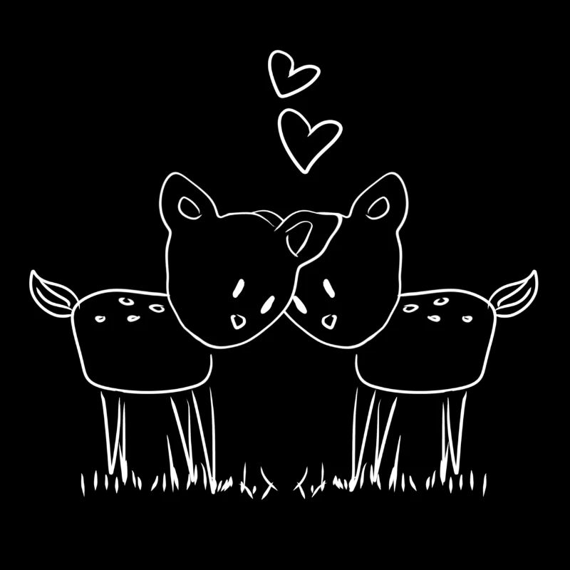 love couple dear deer animals