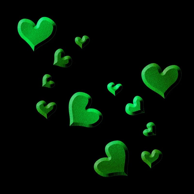 Heart pattern green symbol glitter