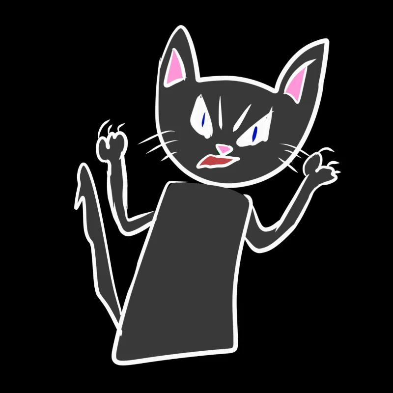 Cat symbol animal gray rage angry