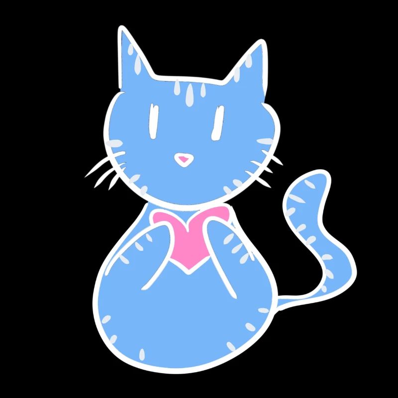 blaue Katze Symbol cartoon herz