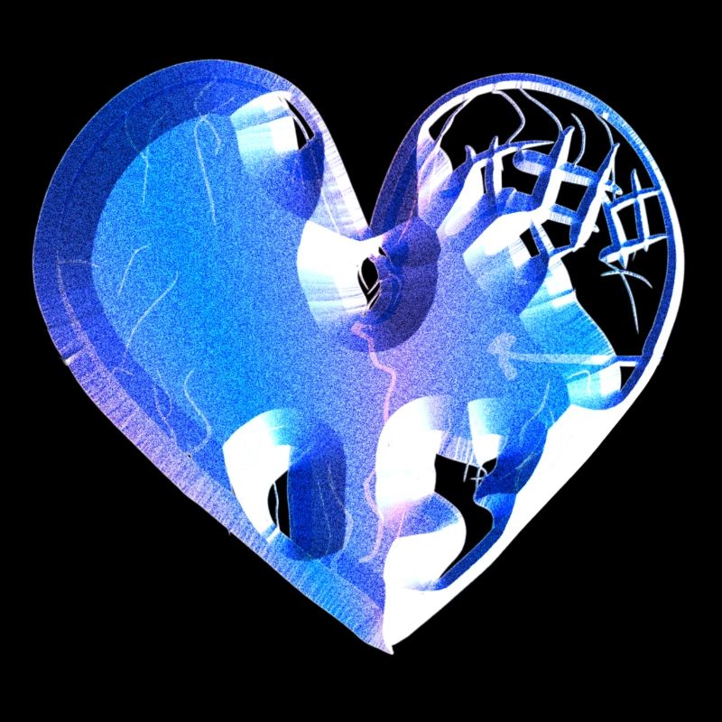 heart blue glitter scars