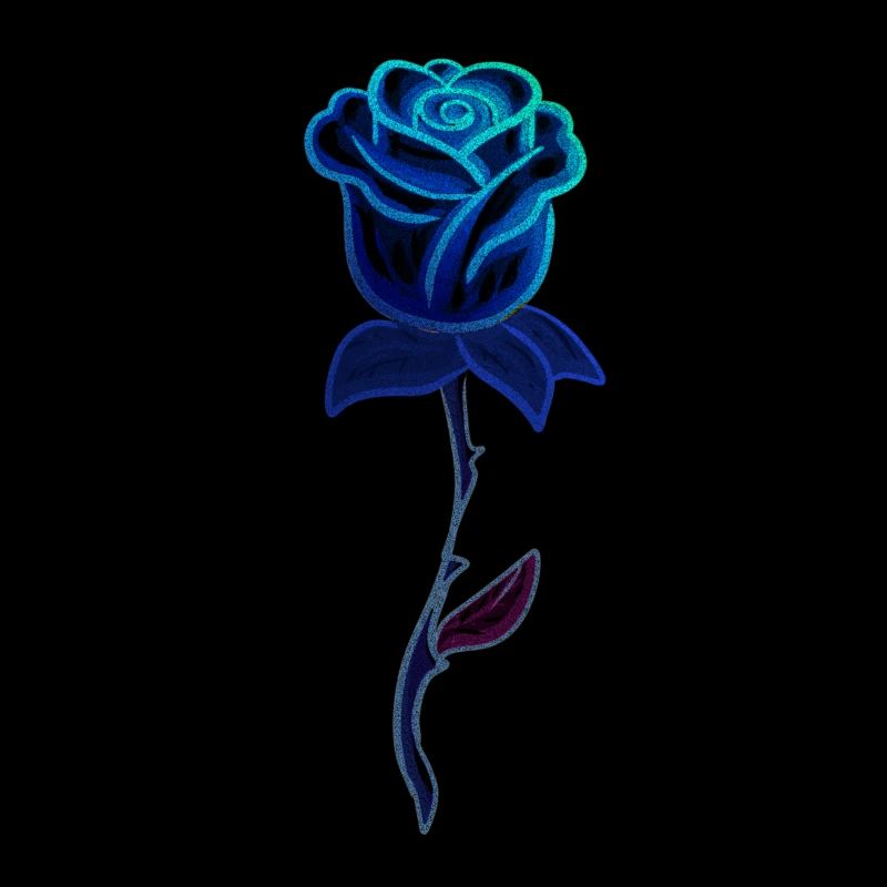 Fleur de rose plante bleue