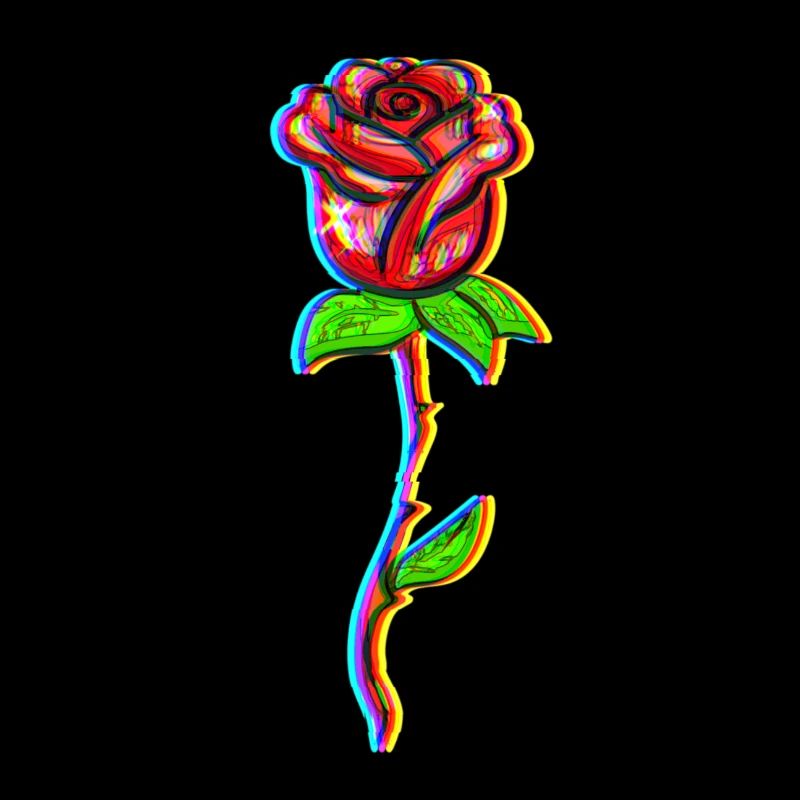 Symbole fleur en forme de plante effet rouge