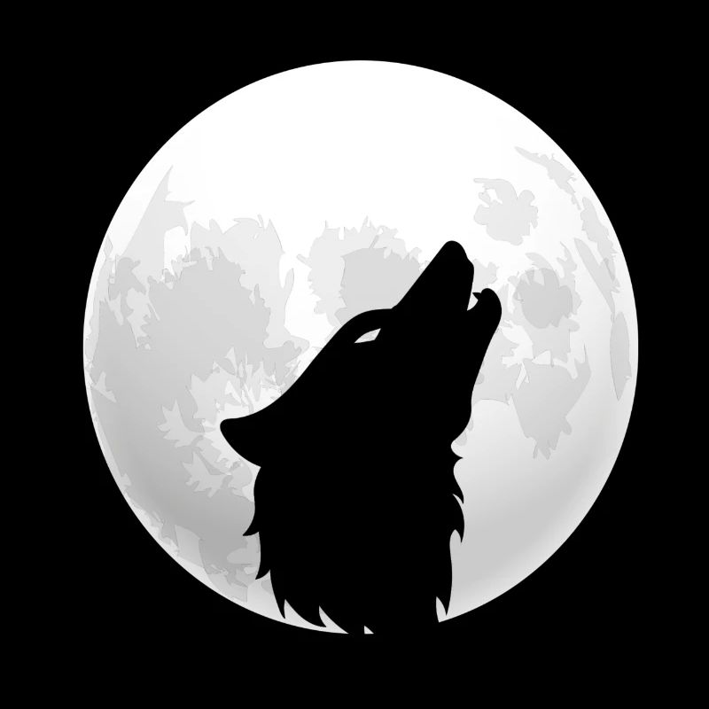 Wolf head full moon