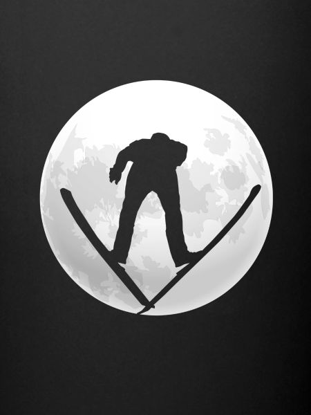 Skier full moon