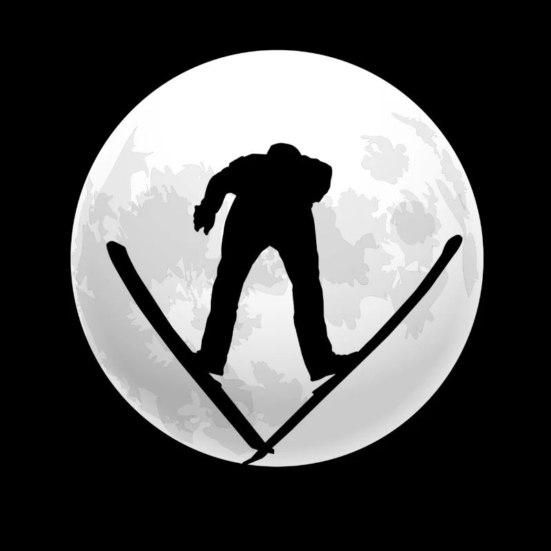 Skier full moon