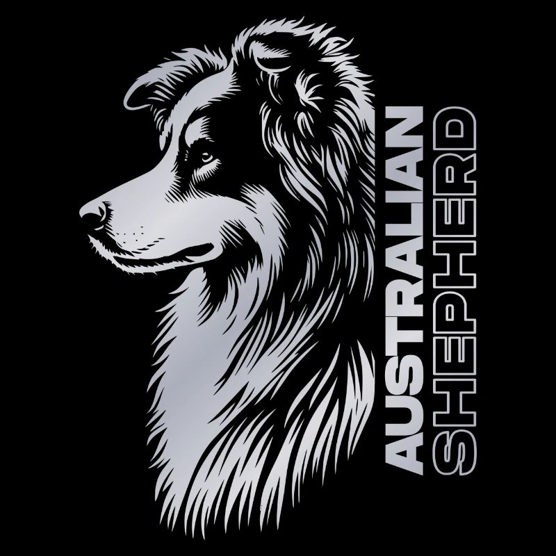 Australian Shepherd Portrait | Aussiekopf silber