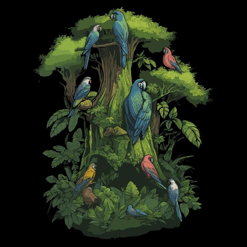 Papagei Vogel Ara Graupapagei Baum