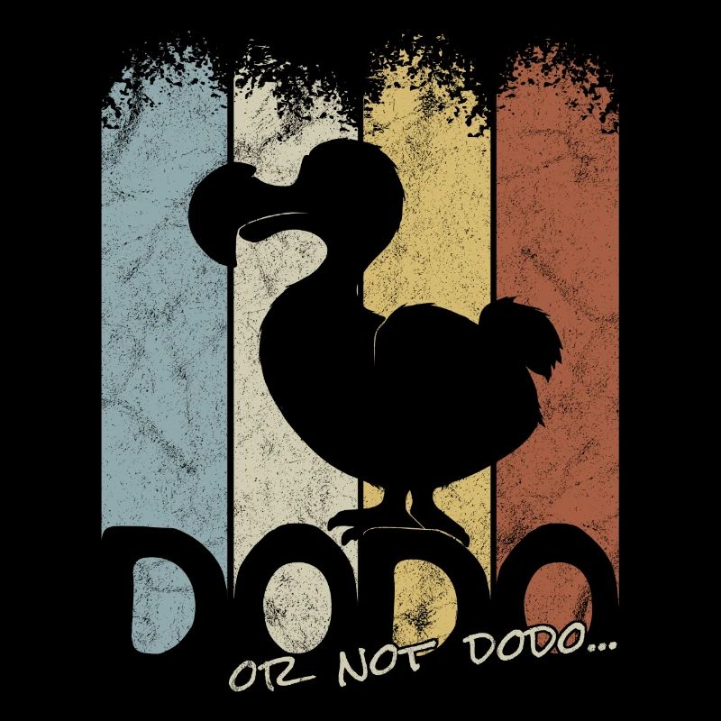 Retro Bird Dodo ou pas Silhouette Wordplay