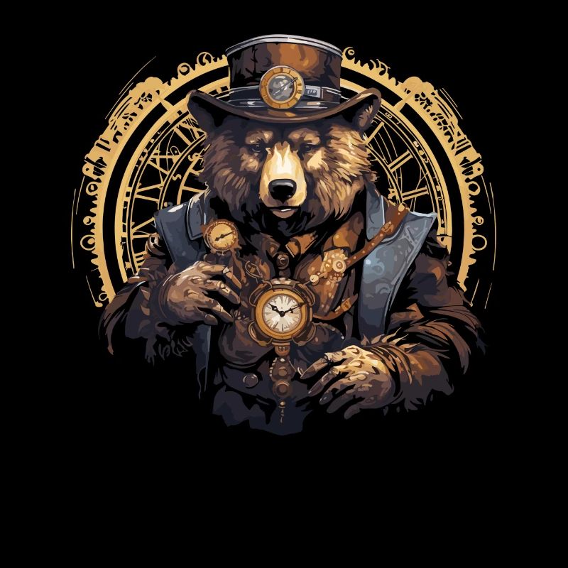 Ours, Faune, Animal, Nature, Steampunk