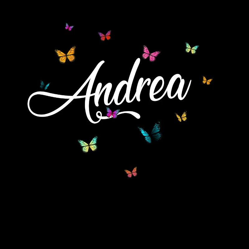 ANDREA - Mädchen Name mit bunten Schmetterlingen