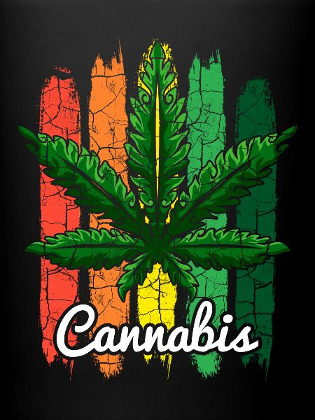 Cannabis leaf retro