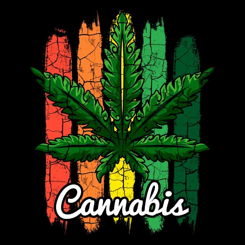 Feuille de cannabis rétro