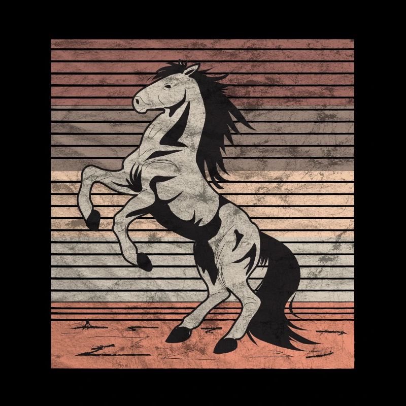 Retro cheval sauvage indompté