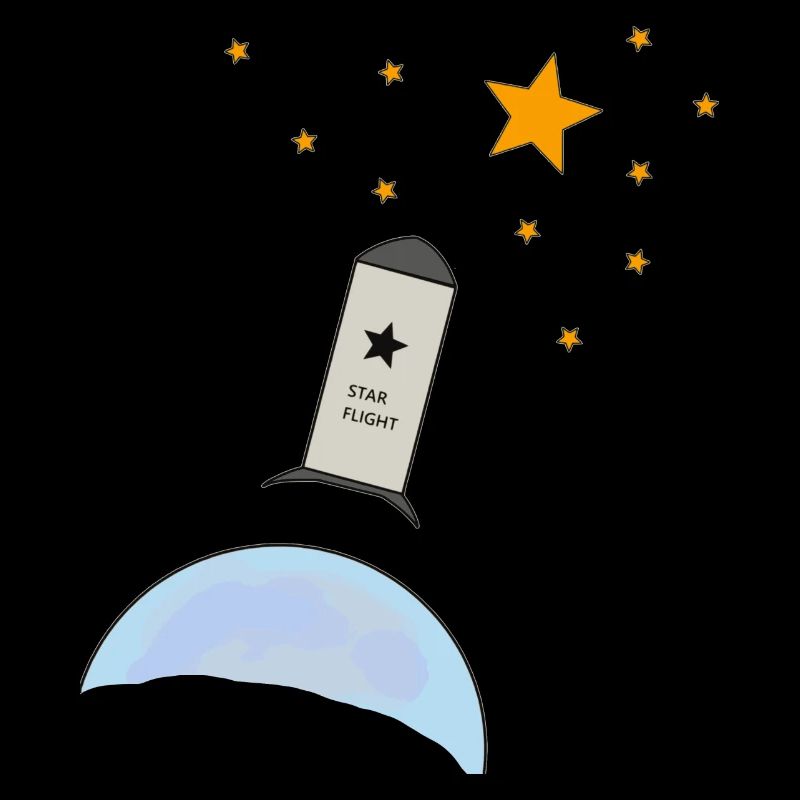 Fusée, étoiles, ciel,