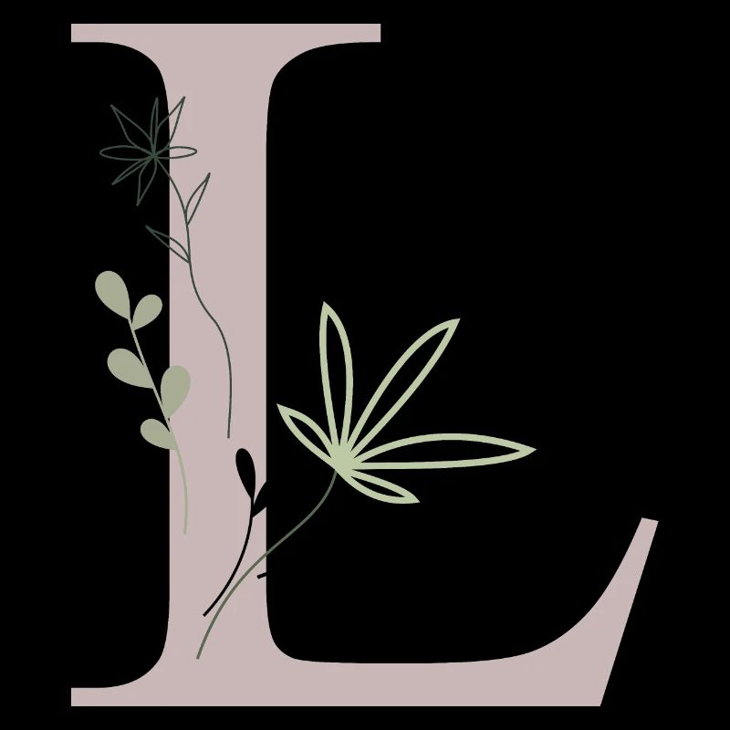 Buchstabe L mit Blumen