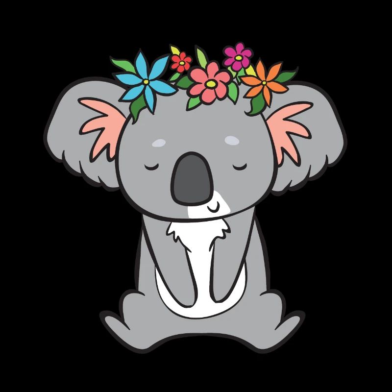 Koala - avec des fleurs