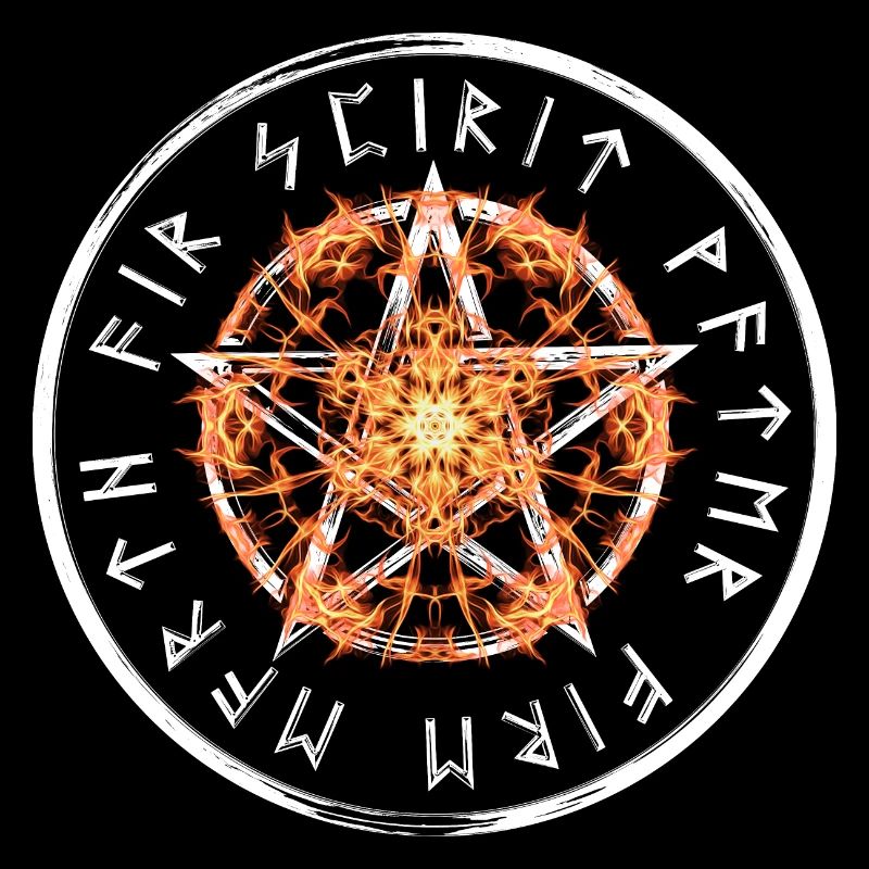 Fire pentagram for demons and devils