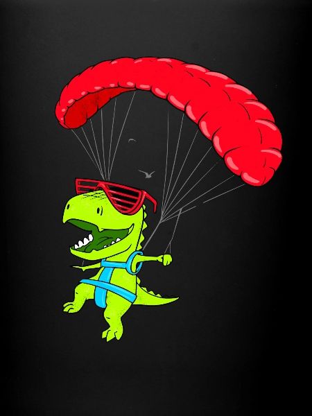 Funny Hang glider dinosaur paraglider flight