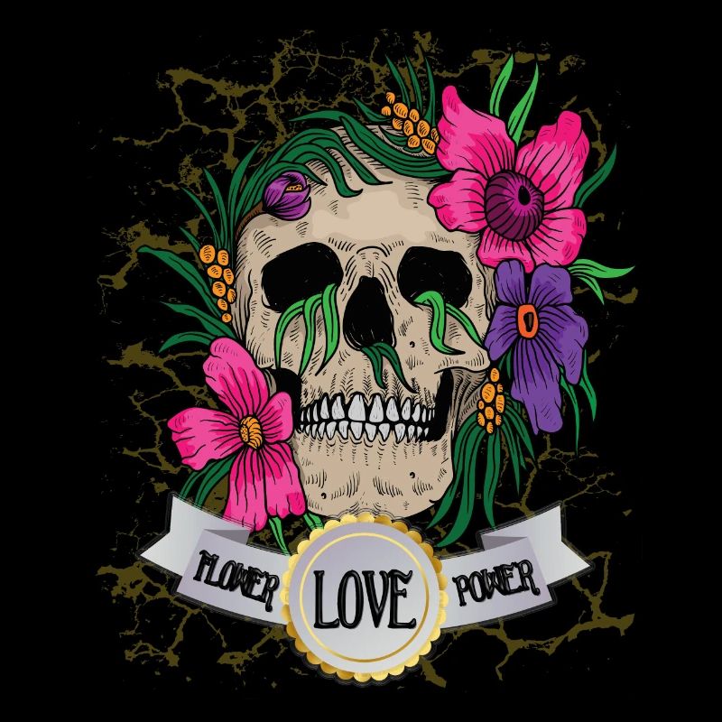 Crâne crâne fleur rockabella