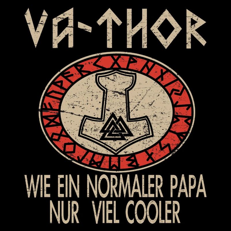 Wikinger Vater Thor Vatertag Va-Thor Papa Geschenk